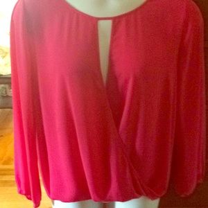 Vince Camuto Pink Peephole Blouse L